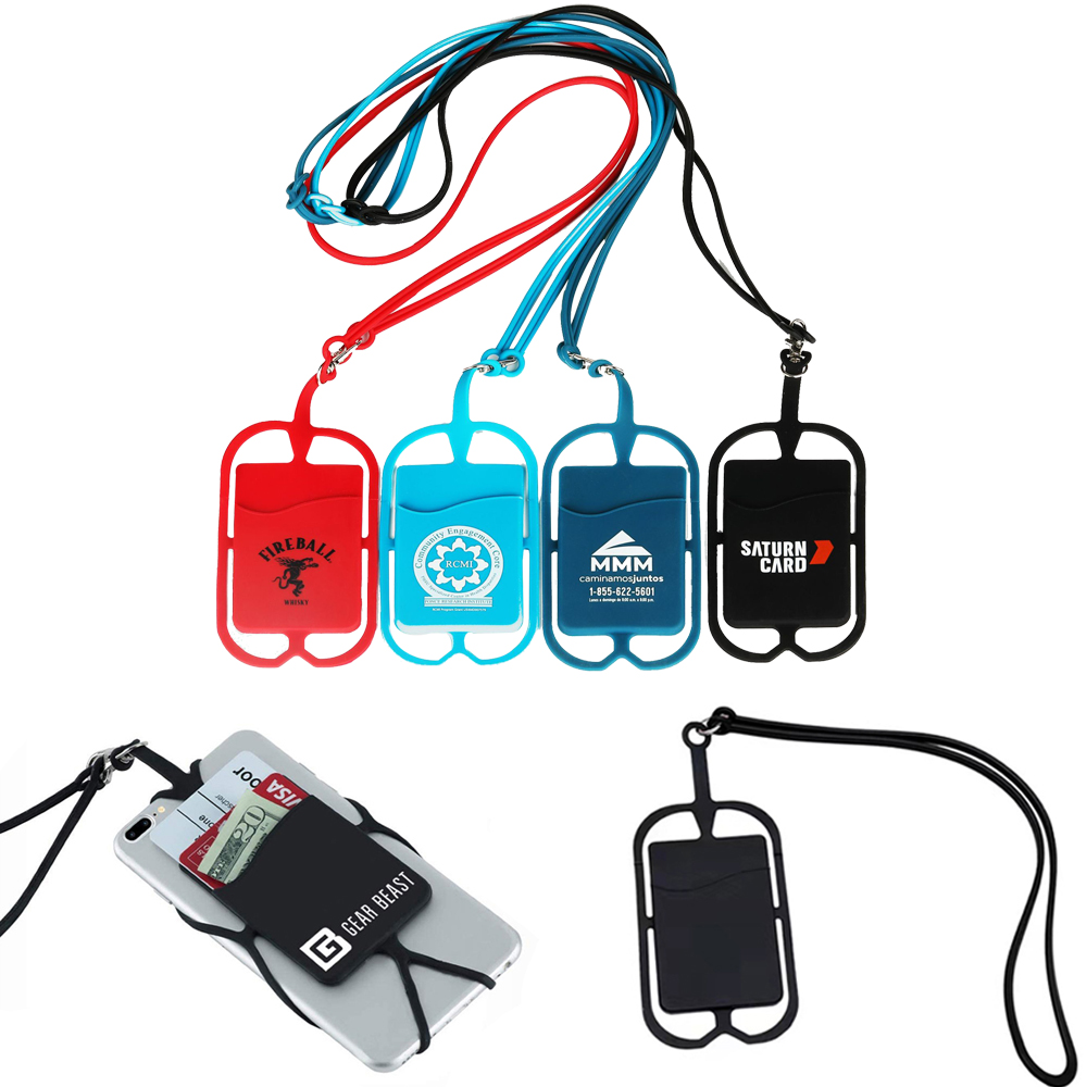 Customize Silicone Lanyard Phone Holder &amp; Wallet