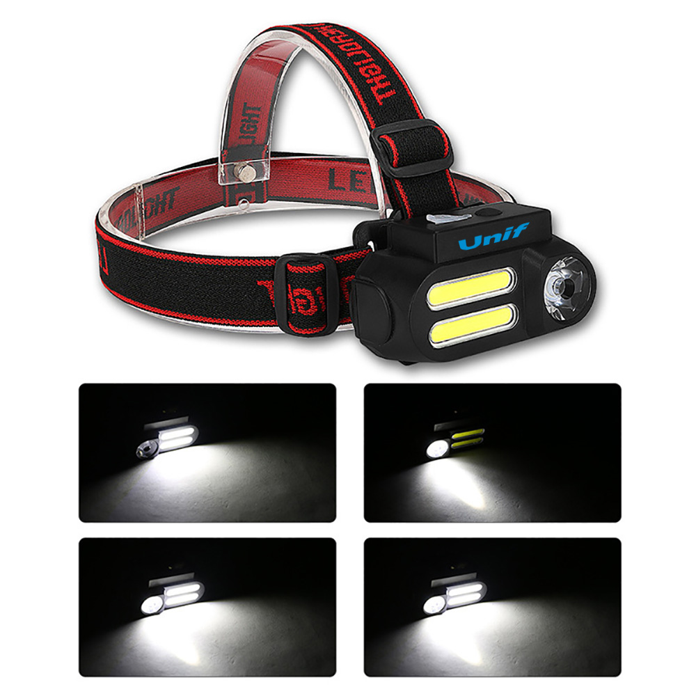 Multifunctional USB Rechargeable COB Headlight with Head Strap