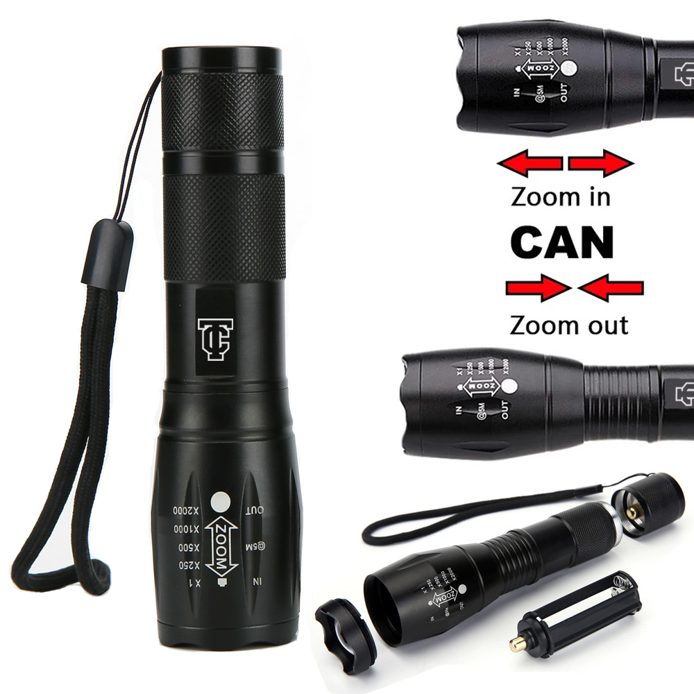 Telescopic LED Flashlight with Lanyard
