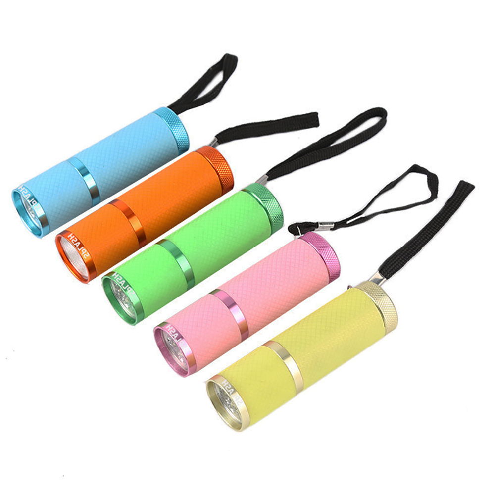 Portable Aluminum 9 LED Flashlight with Lanyard