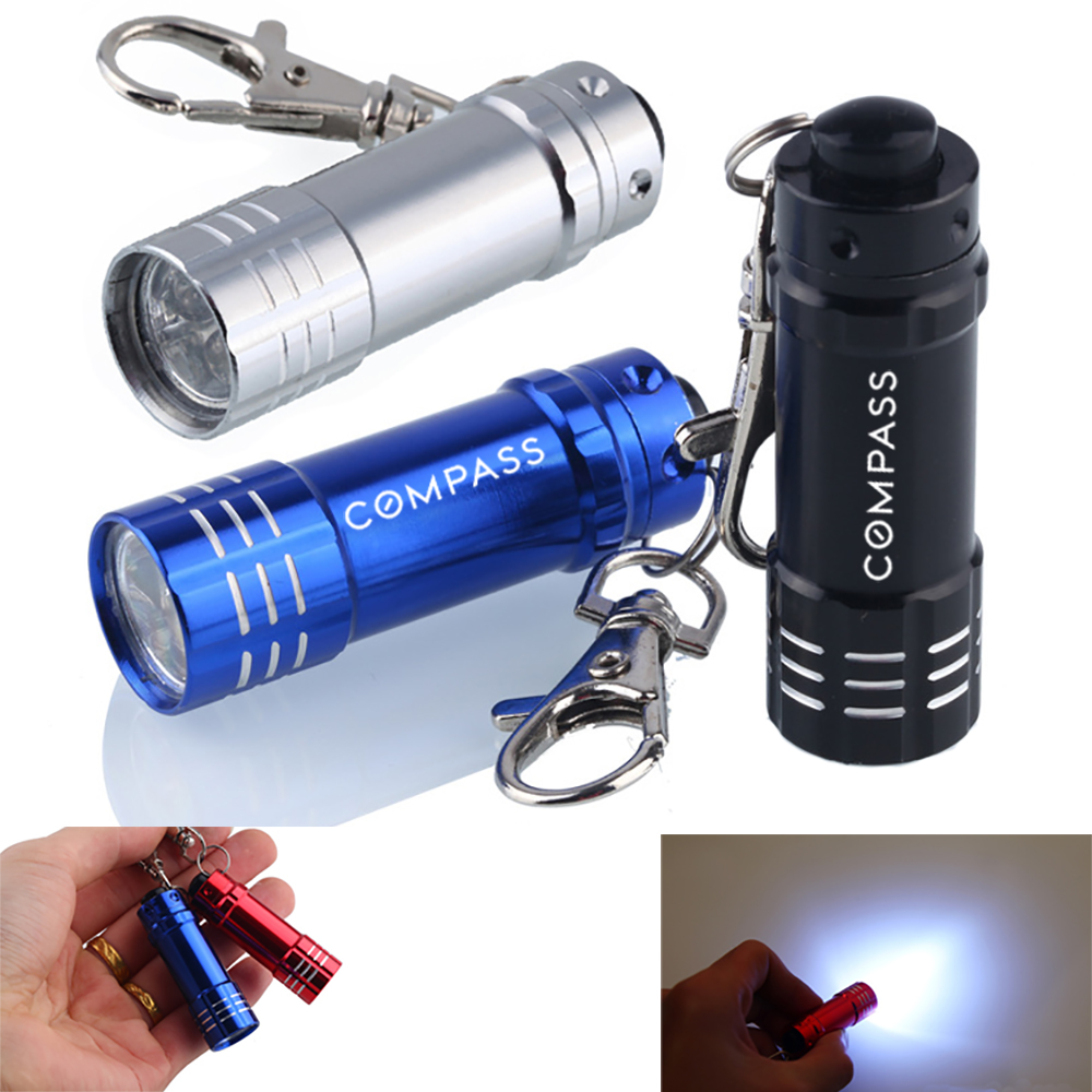 Mini Aluminum 3 LED Flashlight Keychain