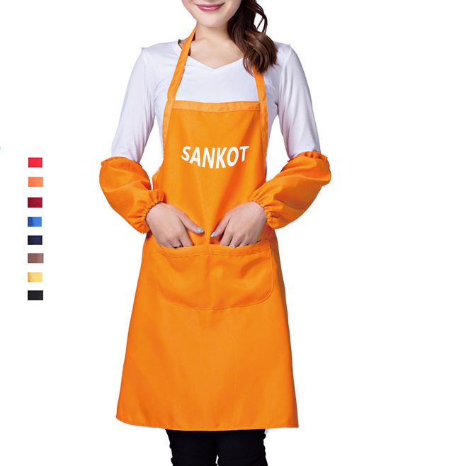 Polyester Aprons Set w/ Oversleeves & Pockets