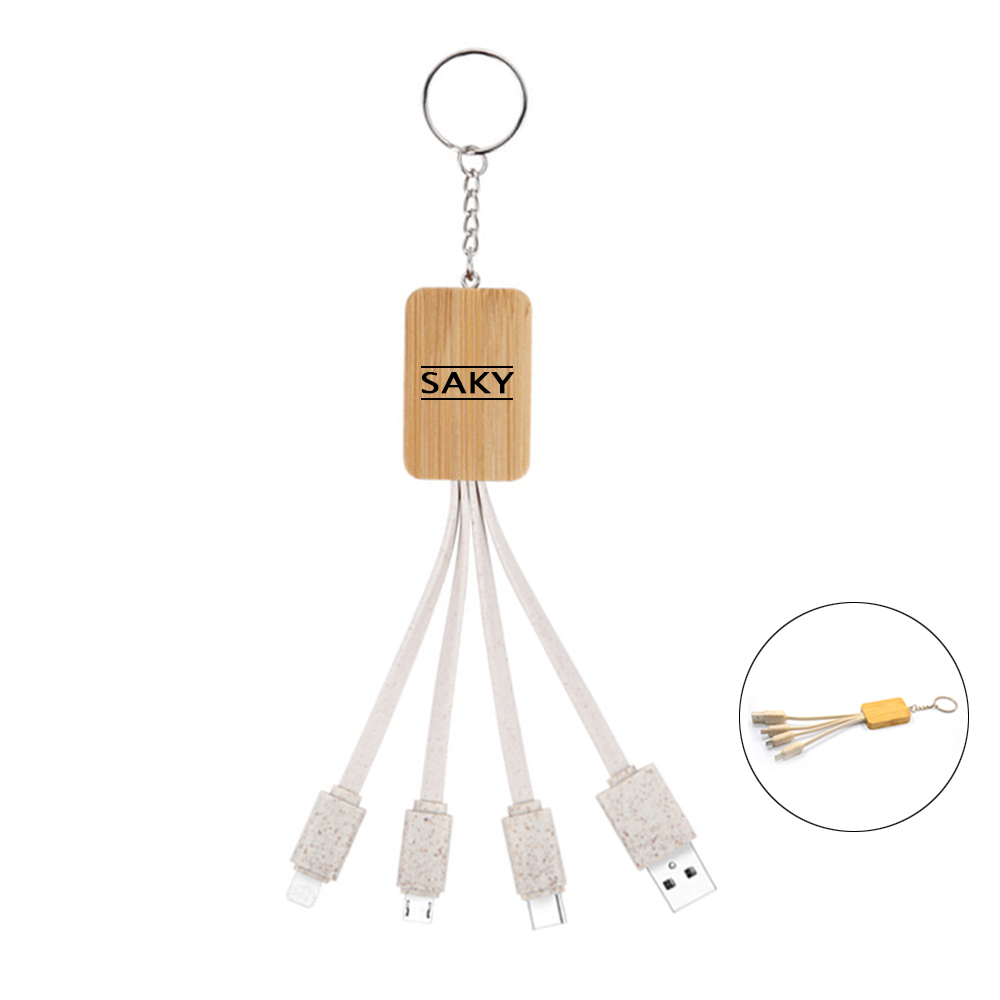 4-in-1 bamboo charging cable