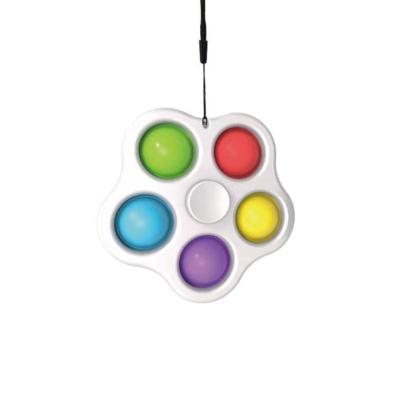 Five Bubble Flower Fidget Push Pop Spinner