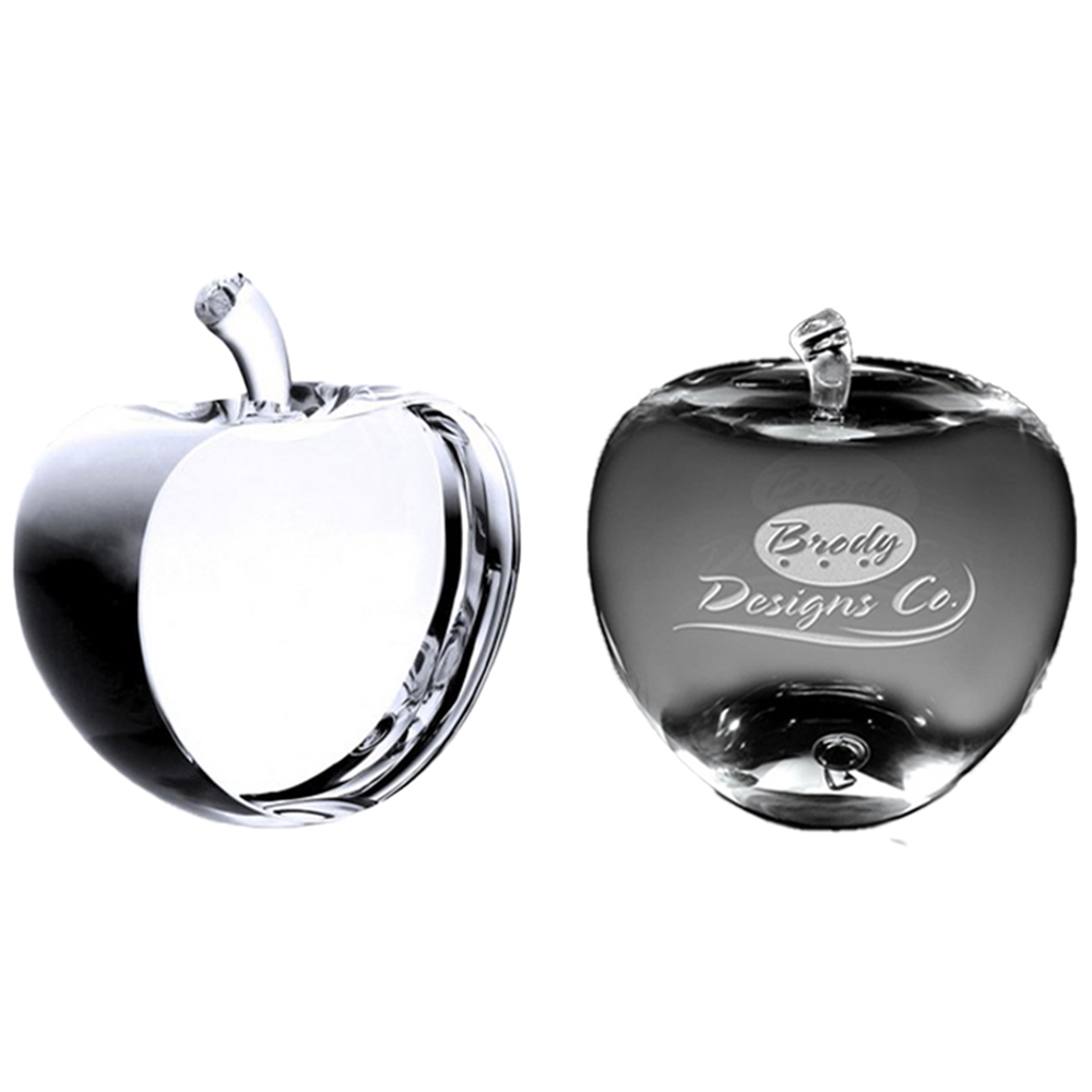 Crystal Apple Paperweight