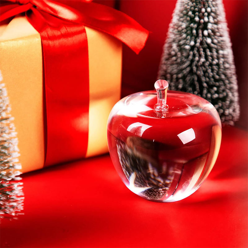Crystal Apple Paperweight