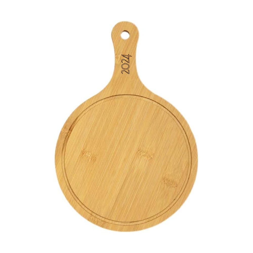 Round Wood Cutting Board with Handle