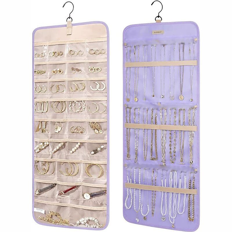 Jewelry Organizer Storage Roll with Hanger